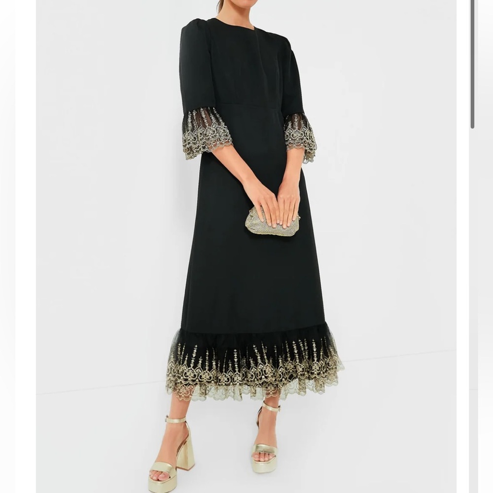 Tuckernuck Black Maxi Dress with Gold Accents